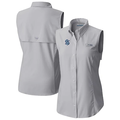 Columbia Seattle Kraken Tamiami Omni-Shade Sleeveless Button-Up Shirt