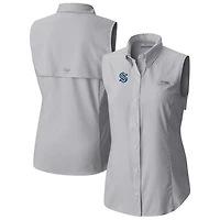 Columbia Seattle Kraken Tamiami Omni-Shade Sleeveless Button-Up Shirt