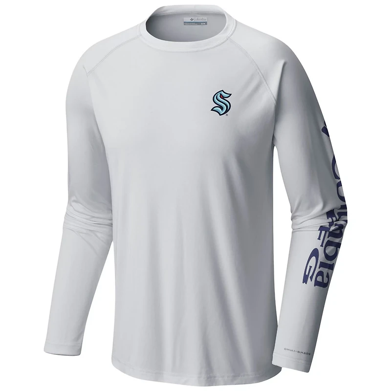 Columbia Seattle Kraken Terminal Tackle Omni-Shade Raglan Long Sleeve T-Shirt