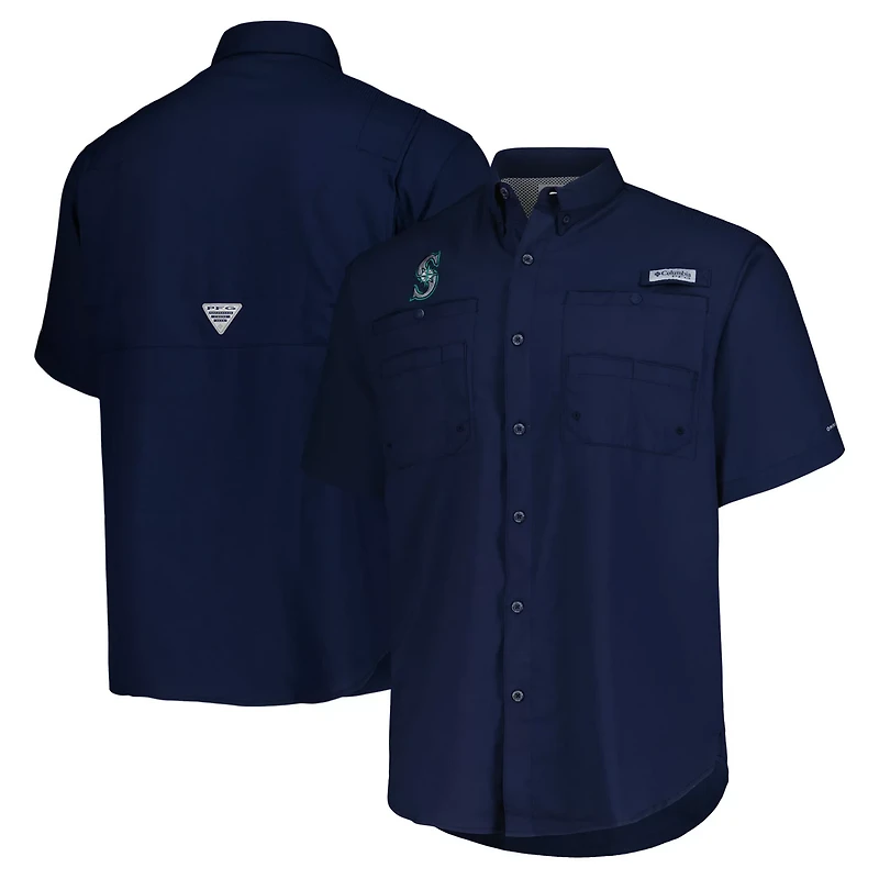 Columbia Seattle Mariners Tamiami Omni-Shade Button-Down Shirt