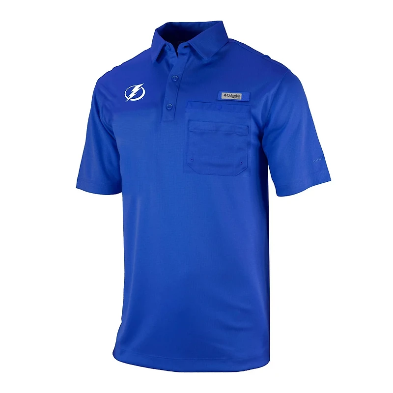 Columbia Tampa Bay Lightning Flycaster Omni-Wick Pocket Polo