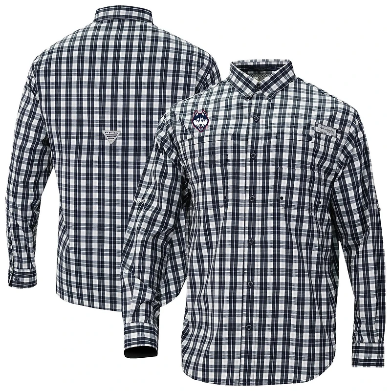 Columbia UConn Huskies Super Tamiami Omni-Shade Long Sleeve Button-Down Shirt