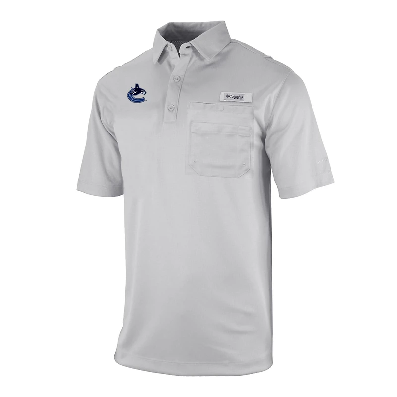 Columbia Vancouver Canucks Flycaster Omni-Wick Pocket Polo