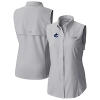 Columbia Vancouver Canucks Tamiami Omni-Shade Sleeveless Button-Up Shirt