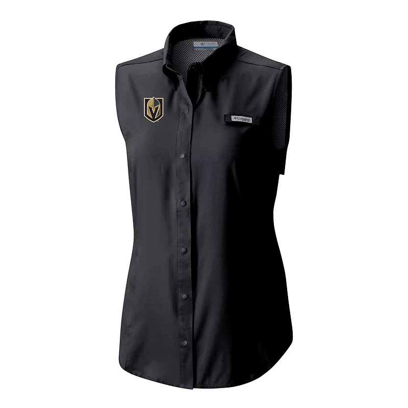Columbia Vegas Golden Knights Tamiami Omni-Shade Sleeveless Button-Up Shirt