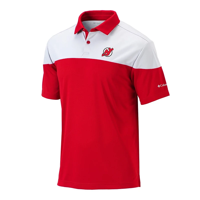 Columbia White New Jersey Devils Best Ball Omni-Wick Polo