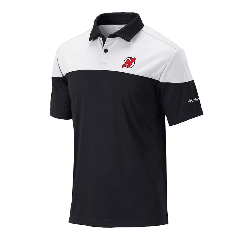 Columbia White New Jersey Devils Best Ball Omni-Wick Polo