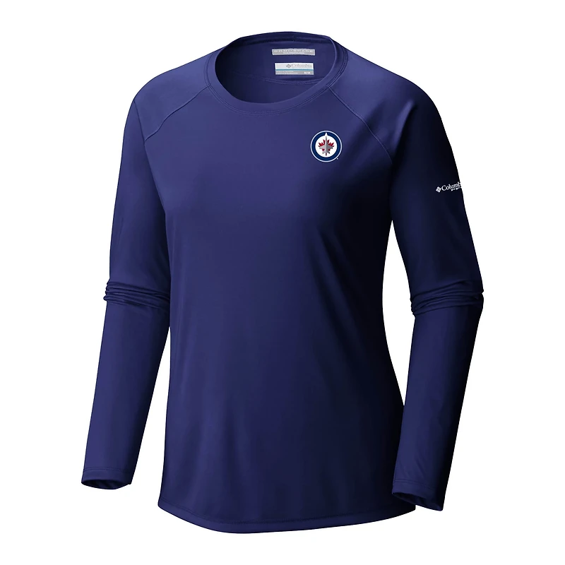Columbia Winnipeg Jets Omni-Shade Tidal Tee II Raglan Long Sleeve T-Shirt