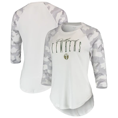 Concepts Sport /Gray Portland Timbers Composite 3/4-Sleeve Raglan Top