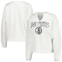 Concepts Sport Brooklyn Nets Sunray Notch Neck Long Sleeve T-Shirt
