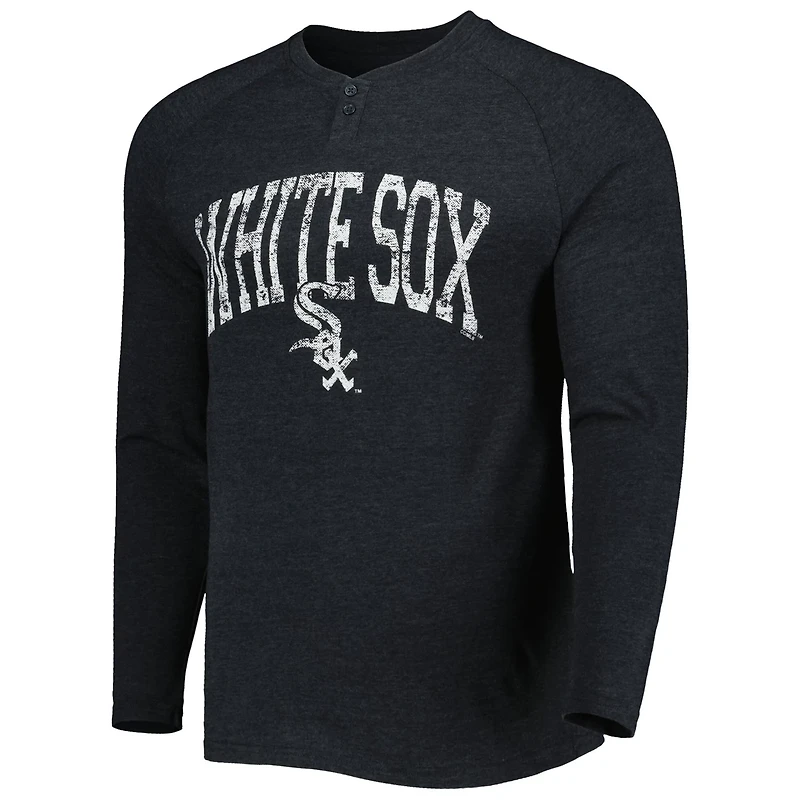 Concepts Sport Heather Chicago White Sox Inertia Raglan Long Sleeve Henley Top