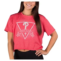 Concepts Sport Heather Philadelphia Phillies Distressed Quest Boxy Cropped Top