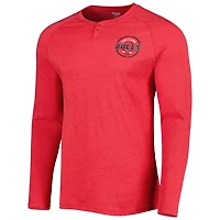 Concepts Sport Heathered Chicago Bulls Left Chest Henley Raglan Long Sleeve T-Shirt