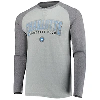 Concepts Sport Heathered Gray/Heathered Charlotte FC Ledger Raglan Long Sleeve T-Shirt