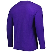 Concepts Sport Heathered Phoenix Suns Left Chest Henley Raglan Long Sleeve T-Shirt
