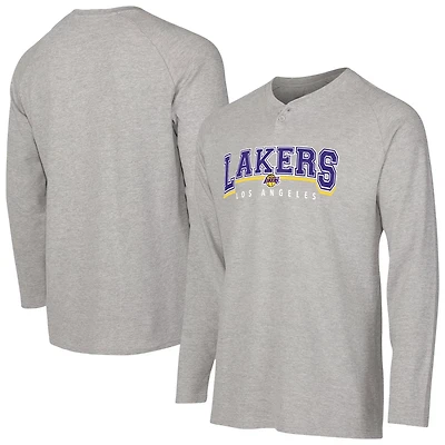 Concepts Sport Los Angeles Lakers Hawthorn Thermal Knit Long Sleeve Henley T-Shirt