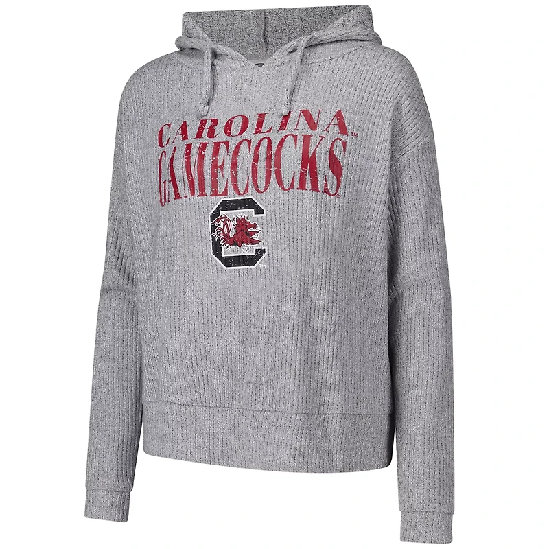 Concepts Sport South Carolina Gamecocks Juniper Soft Modest Cropped Long Sleeve Hoodie T-Shirt