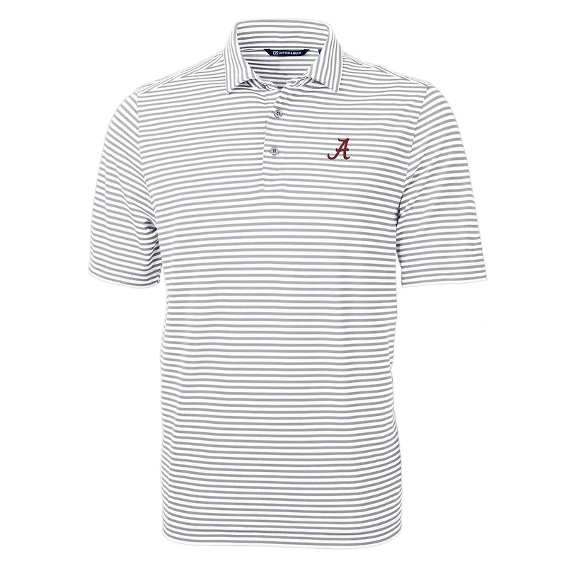 Cutter Buck Alabama Crimson Tide Virtue Eco Pique Stripe Recycled Polo