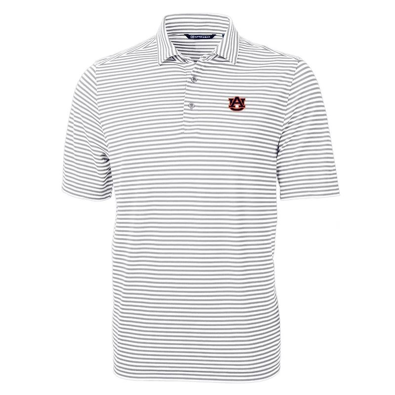 Cutter  Buck Auburn Tigers Virtue Eco Pique Stripe Recycled Polo