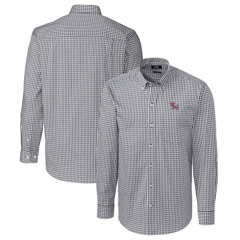 Cutter Buck Clemson Tigers Easy Care Stretch Gingham Long Sleeve Button-Down Shirt