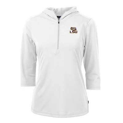 Cutter  Buck LSU Tigers Virtue Eco Pique 3/4 Sleeve Half-Zip Pullover Hoodie