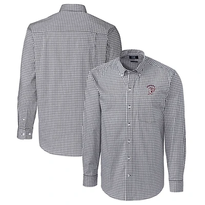Cutter Buck Mississippi State Bulldogs Easy Care Stretch Gingham Long Sleeve Button-Down Shirt