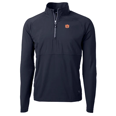Cutter  Buck Navy Auburn Tigers Adapt Eco Knit Hybrid Recycled Quarter-Zip Pullover Top