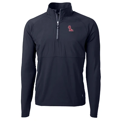 Cutter  Buck Navy Ole Miss Rebels Adapt Eco Knit Hybrid Recycled Quarter-Zip Pullover Top