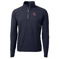 Cutter  Buck Navy Ole Miss Rebels Adapt Eco Knit Hybrid Recycled Quarter-Zip Pullover Top