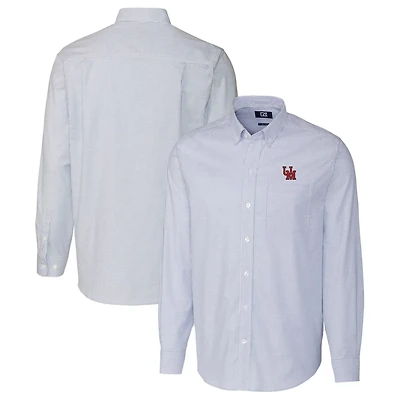 Cutter Buck Ole Miss Rebels Vault Stretch Oxford Stripe Long Sleeve Button-Down Shirt
