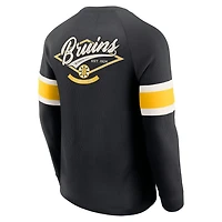 Darius Rucker Collection by Fanatics Boston Bruins Waffle-Knit Raglan Long Sleeve Henley T-Shirt