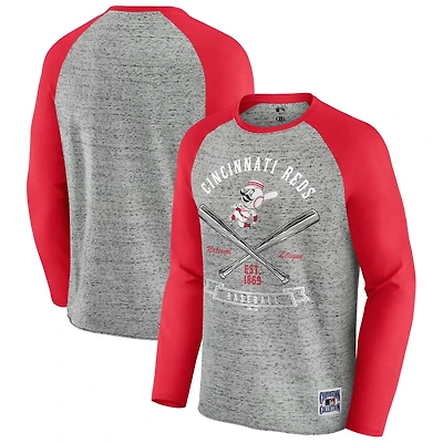 Darius Rucker Collection by Fanatics Cincinnati Reds Raw Edge Raglan Long Sleeve Baseball T-Shirt