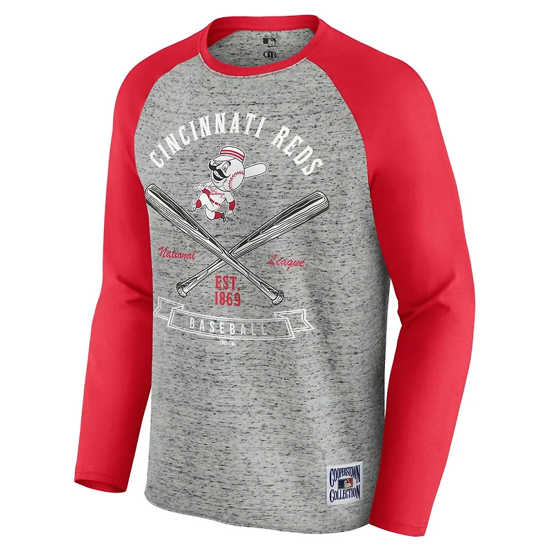 Darius Rucker Collection by Fanatics Cincinnati Reds Raw Edge Raglan Long Sleeve Baseball T-Shirt