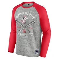Darius Rucker Collection by Fanatics Cincinnati Reds Raw Edge Raglan Long Sleeve Baseball T-Shirt