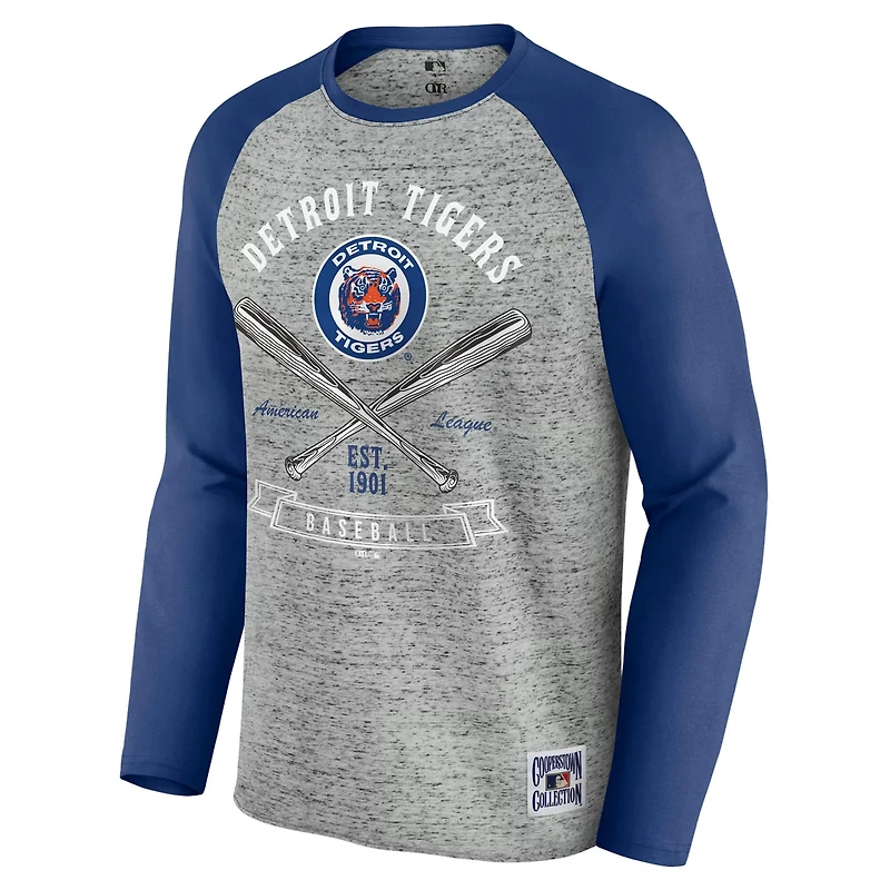 Darius Rucker Collection by Fanatics Detroit Tigers Raw Edge Raglan Long Sleeve Baseball T-Shirt