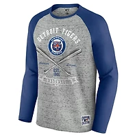 Darius Rucker Collection by Fanatics Detroit Tigers Raw Edge Raglan Long Sleeve Baseball T-Shirt