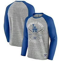 Darius Rucker Collection by Fanatics Los Angeles Dodgers Raw Edge Raglan Long Sleeve Baseball T-Shirt