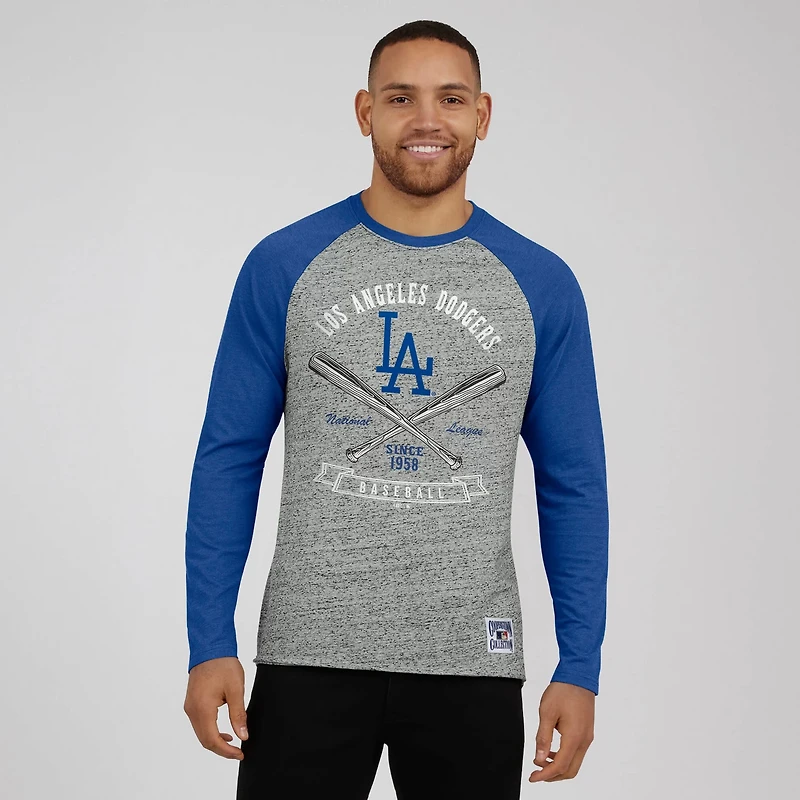 Darius Rucker Collection by Fanatics Los Angeles Dodgers Raw Edge Raglan Long Sleeve Baseball T-Shirt
