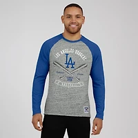 Darius Rucker Collection by Fanatics Los Angeles Dodgers Raw Edge Raglan Long Sleeve Baseball T-Shirt