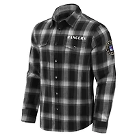 Darius Rucker Collection by Fanatics New York Rangers Flannel Plaid Full-Snap Shirt