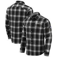 Darius Rucker Collection by Fanatics New York Rangers Flannel Plaid Full-Snap Shirt