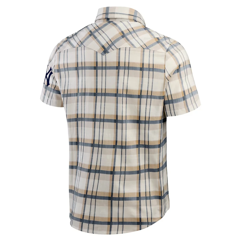 Darius Rucker Collection by Fanatics New York Yankees Plaid Full-Snap Shirt