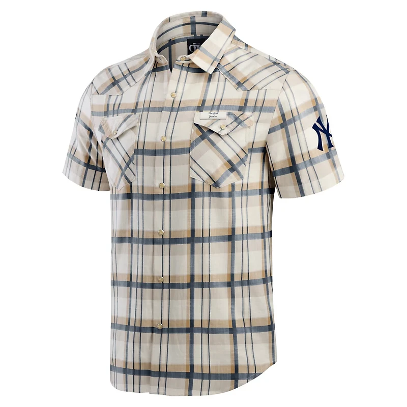 Darius Rucker Collection by Fanatics New York Yankees Plaid Full-Snap Shirt