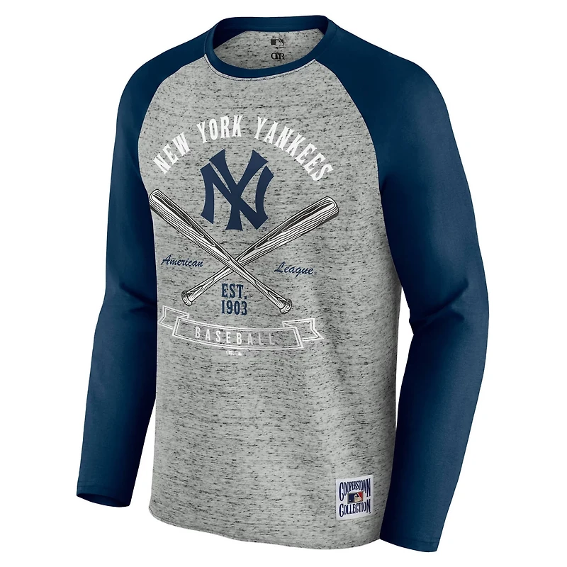 Darius Rucker Collection by Fanatics New York Yankees Raw Edge Raglan Long Sleeve Baseball T-Shirt
