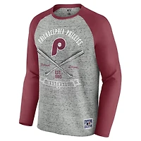 Darius Rucker Collection by Fanatics Philadelphia Phillies Raw Edge Raglan Long Sleeve Baseball T-Shirt