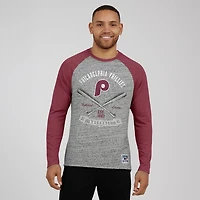 Darius Rucker Collection by Fanatics Philadelphia Phillies Raw Edge Raglan Long Sleeve Baseball T-Shirt