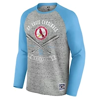 Darius Rucker Collection by Fanatics St Louis Cardinals Raw Edge Raglan Long Sleeve Baseball T-Shirt