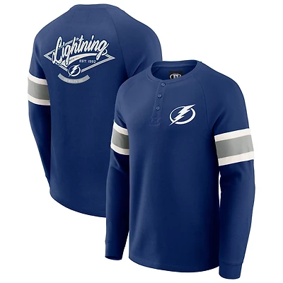Darius Rucker Collection by Fanatics Tampa Bay Lightning Waffle-Knit Raglan Long Sleeve Henley T-Shirt
