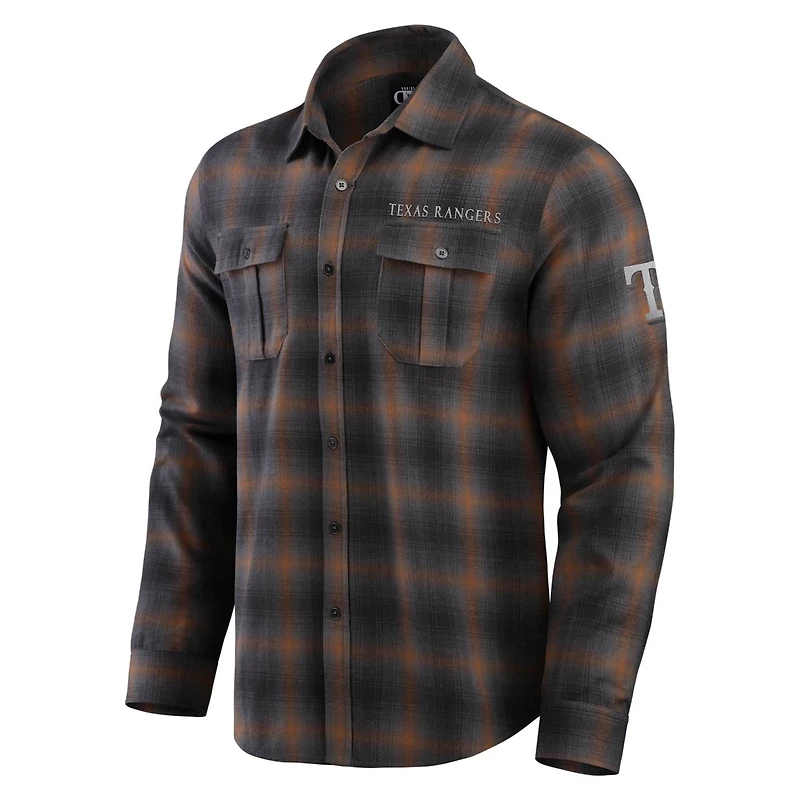 Darius Rucker Collection by Fanatics Texas Rangers Classic Flannel Long Sleeve Button-Up Shirt
