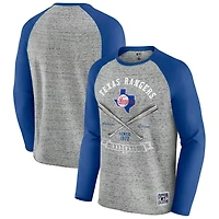 Darius Rucker Collection by Fanatics Texas Rangers Raw Edge Raglan Long Sleeve Baseball T-Shirt